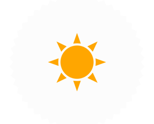 Badge icon "Sun (170)" provided by The Noun Project under The symbol is published under a Public Domain Mark