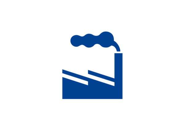 Badge icon "Factory (3840)" provided by The Noun Project under The symbol is published under a Public Domain Mark