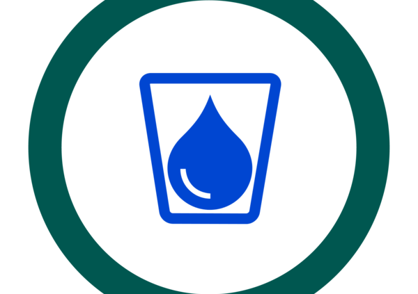 Badge icon "Water (3810)" provided by The Noun Project under The symbol is published under a Public Domain Mark