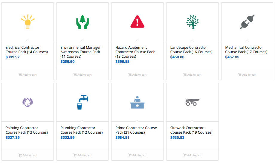 Contractor Course Packs